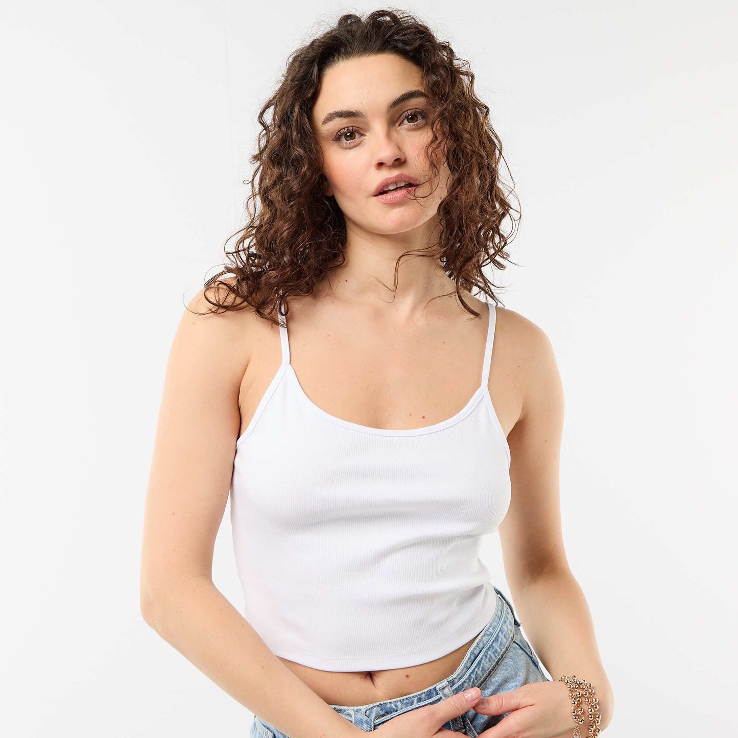 Adjustable Spaghetti Strap Camisole WHITE