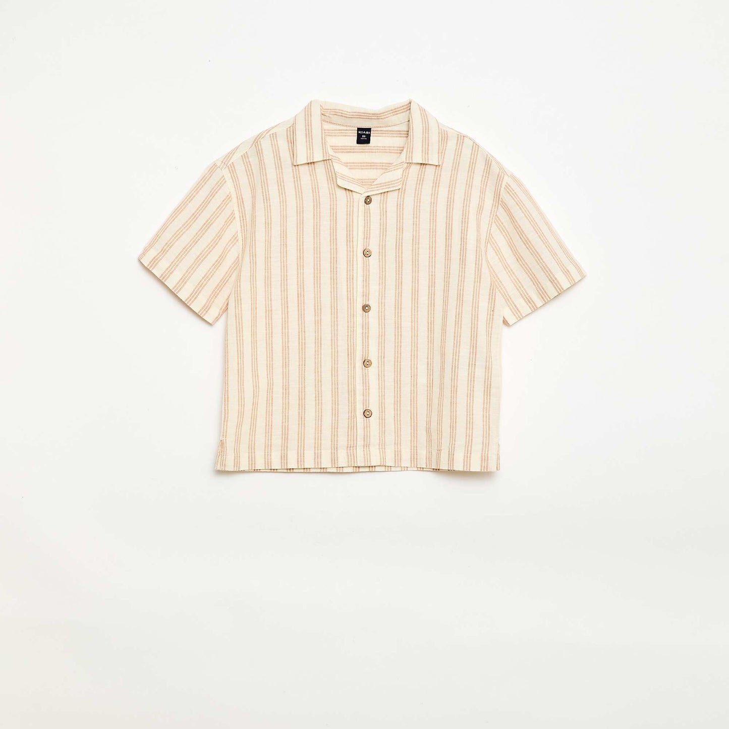 Striped shirt and shorts set BEIGE