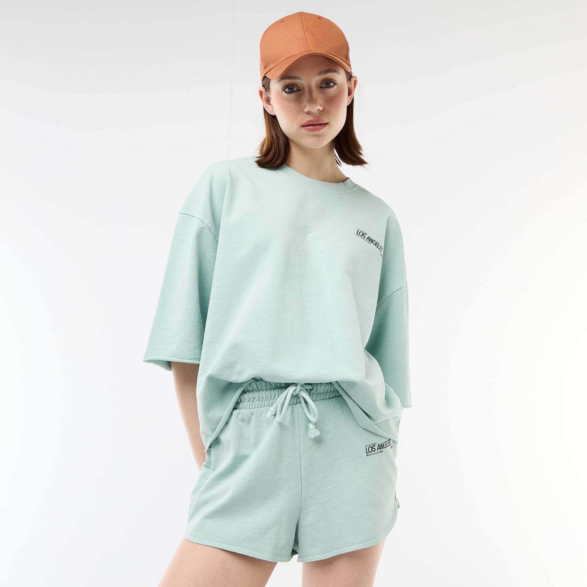 Oversized T-shirt with Slogan BLUE