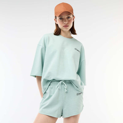 Oversized T-shirt with Slogan BLUE