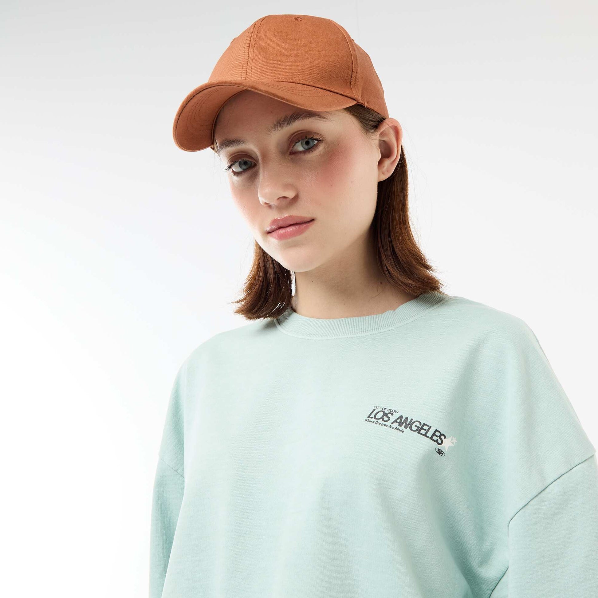 Oversized T-shirt with Slogan BLUE