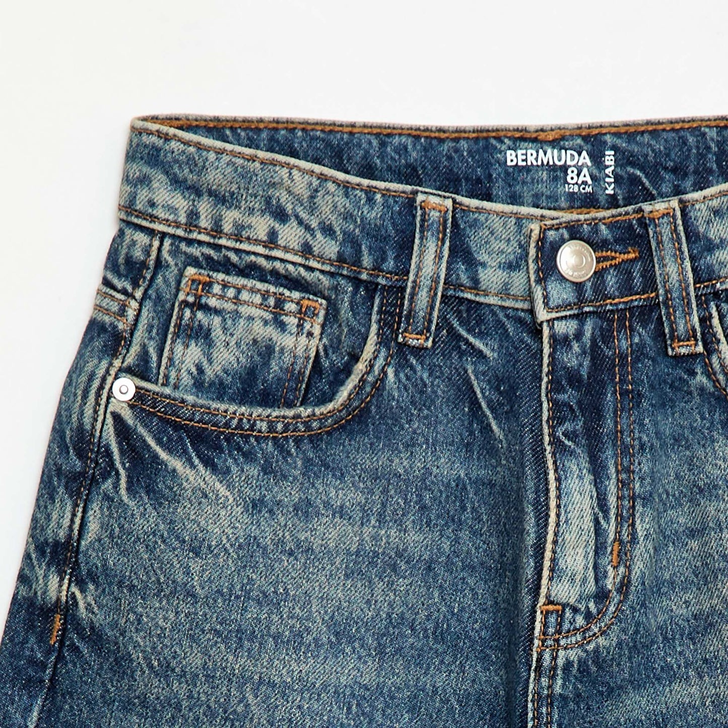 Baggy Denim Bermuda Shorts in Cotton BLUE