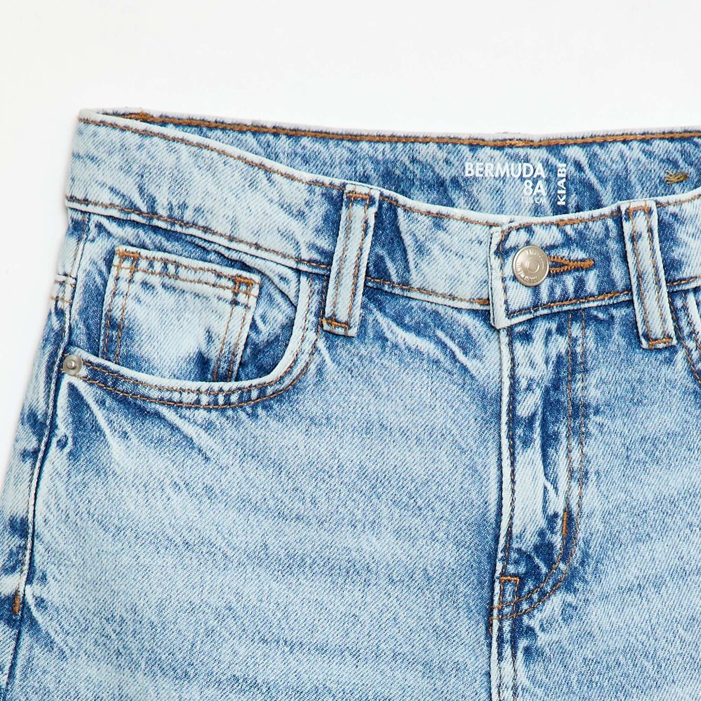 Baggy Denim Bermuda Shorts in Cotton BLUE