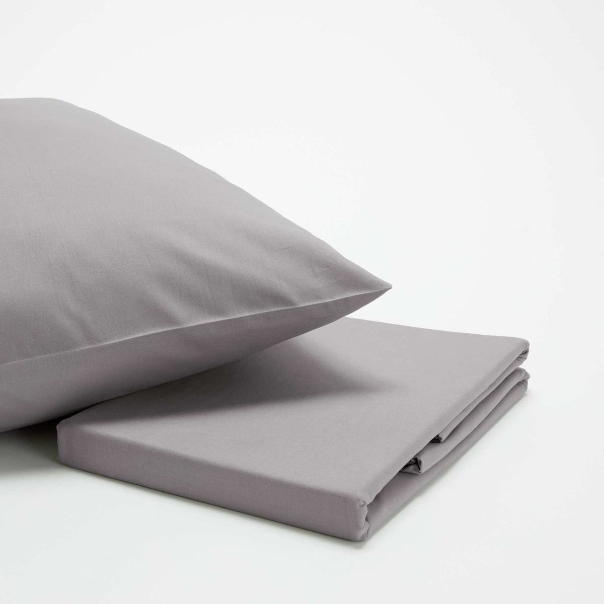 Cotton Duvet Cover Set 140 x 200 cm GREY
