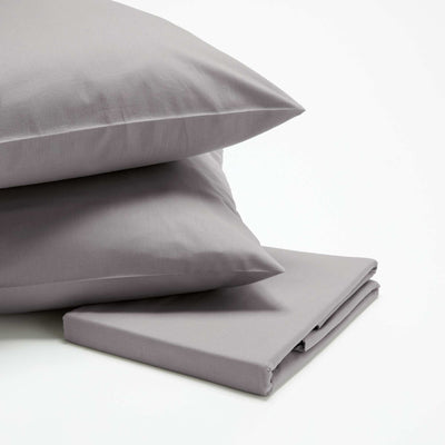 Cotton Duvet Cover Set 240 x 220 cm GREY