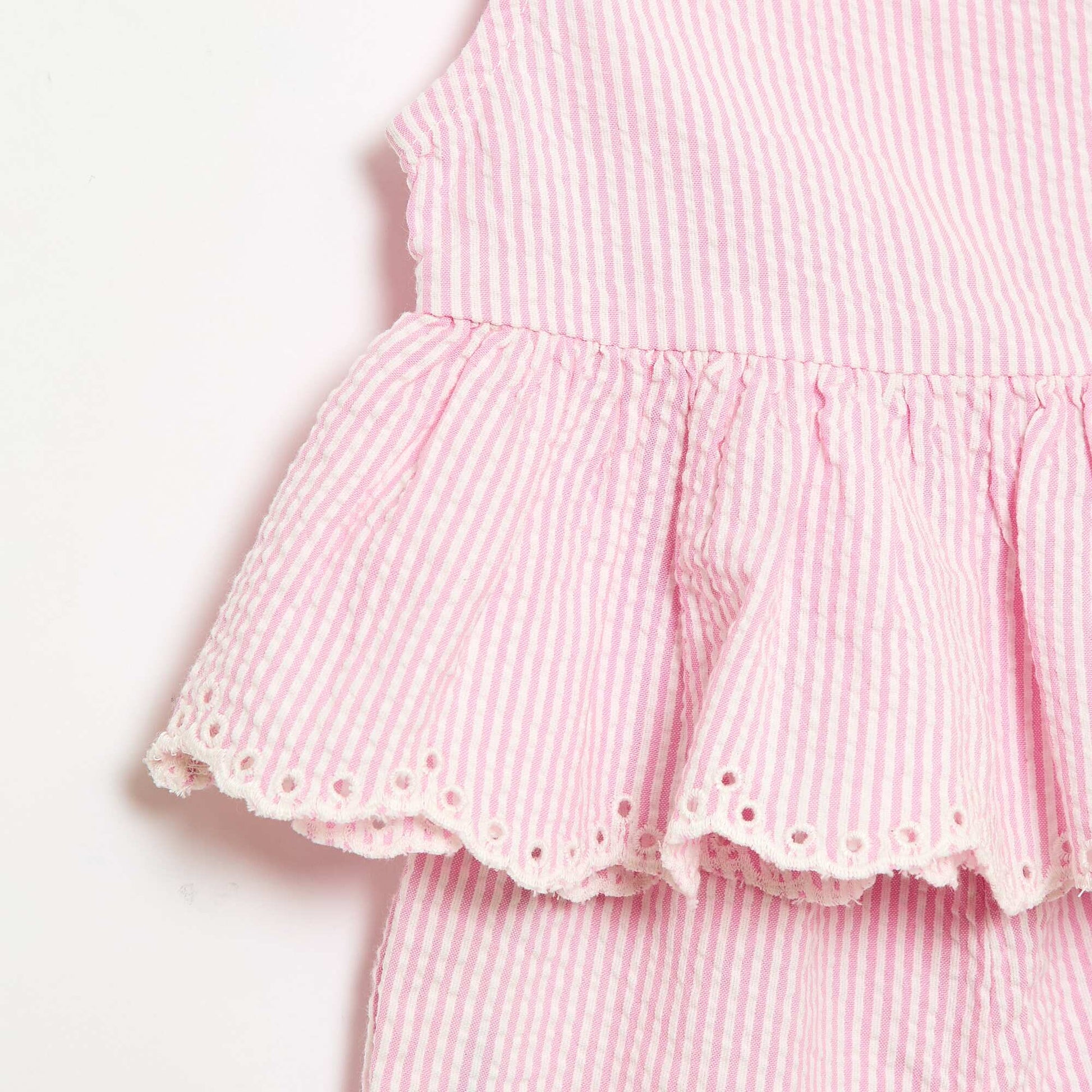 Gingham Blouse and Trousers Set - 2-piece PINK