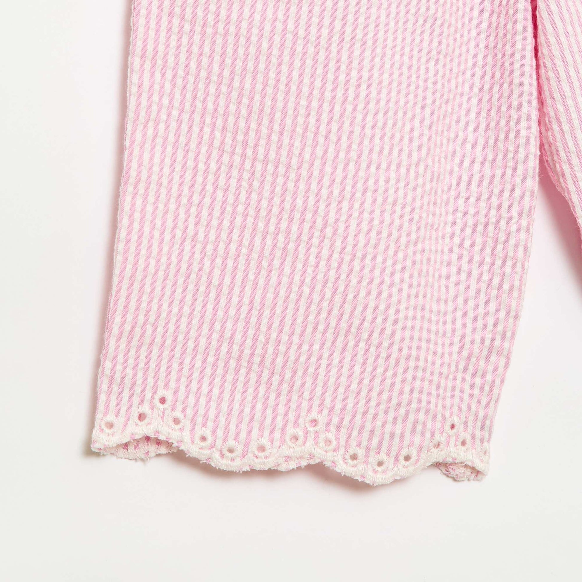 Gingham Blouse and Trousers Set - 2-piece PINK