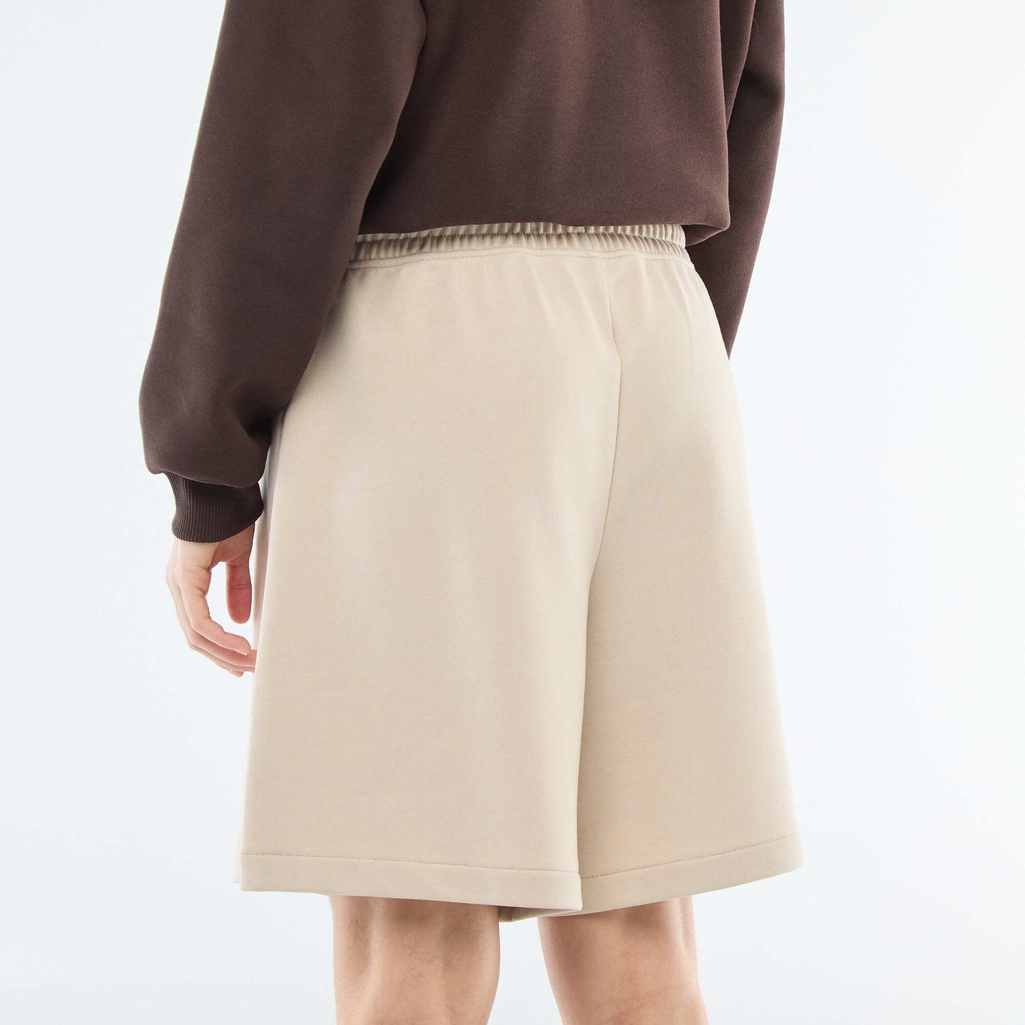 French terry long shorts BEIGE