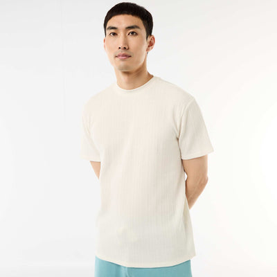 Textured Knit Short-Sleeve T-Shirt WHITE