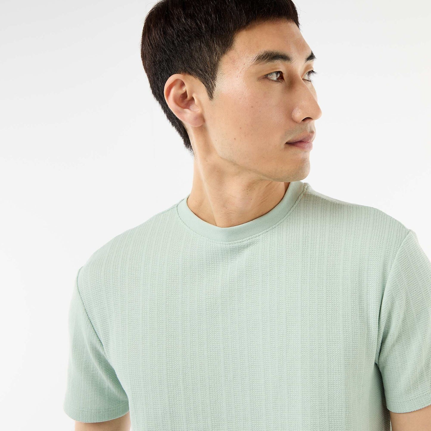 Textured Knit Short-Sleeve T-Shirt BLUE