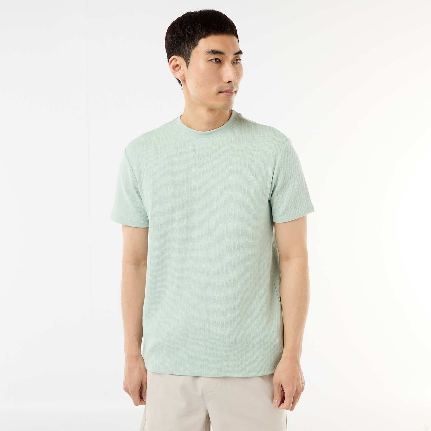 Textured Knit Short-Sleeve T-Shirt BLUE