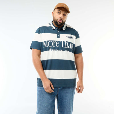Rugby Style Short-Sleeve Polo Shirt BLUE