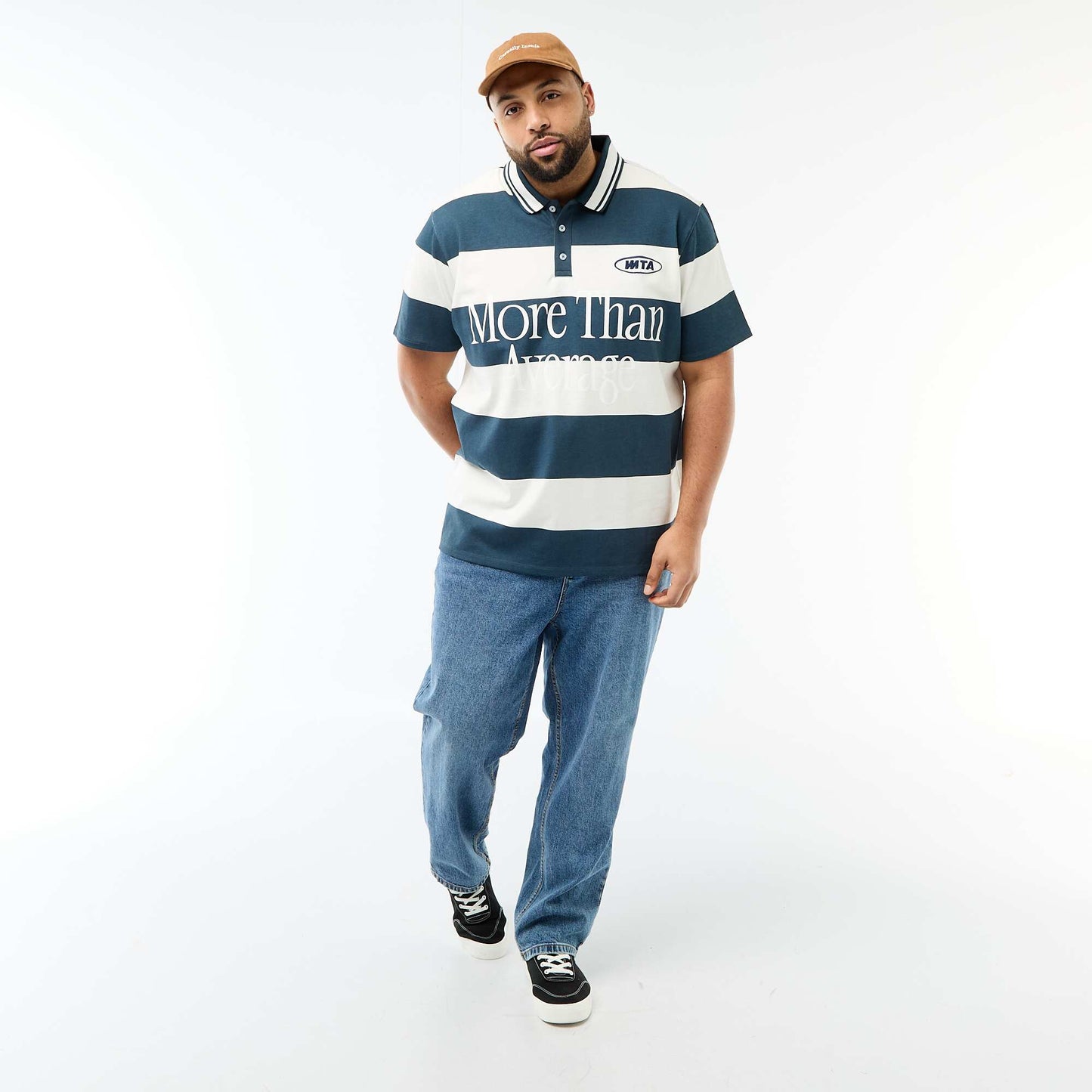 Rugby Style Short-Sleeve Polo Shirt BLUE
