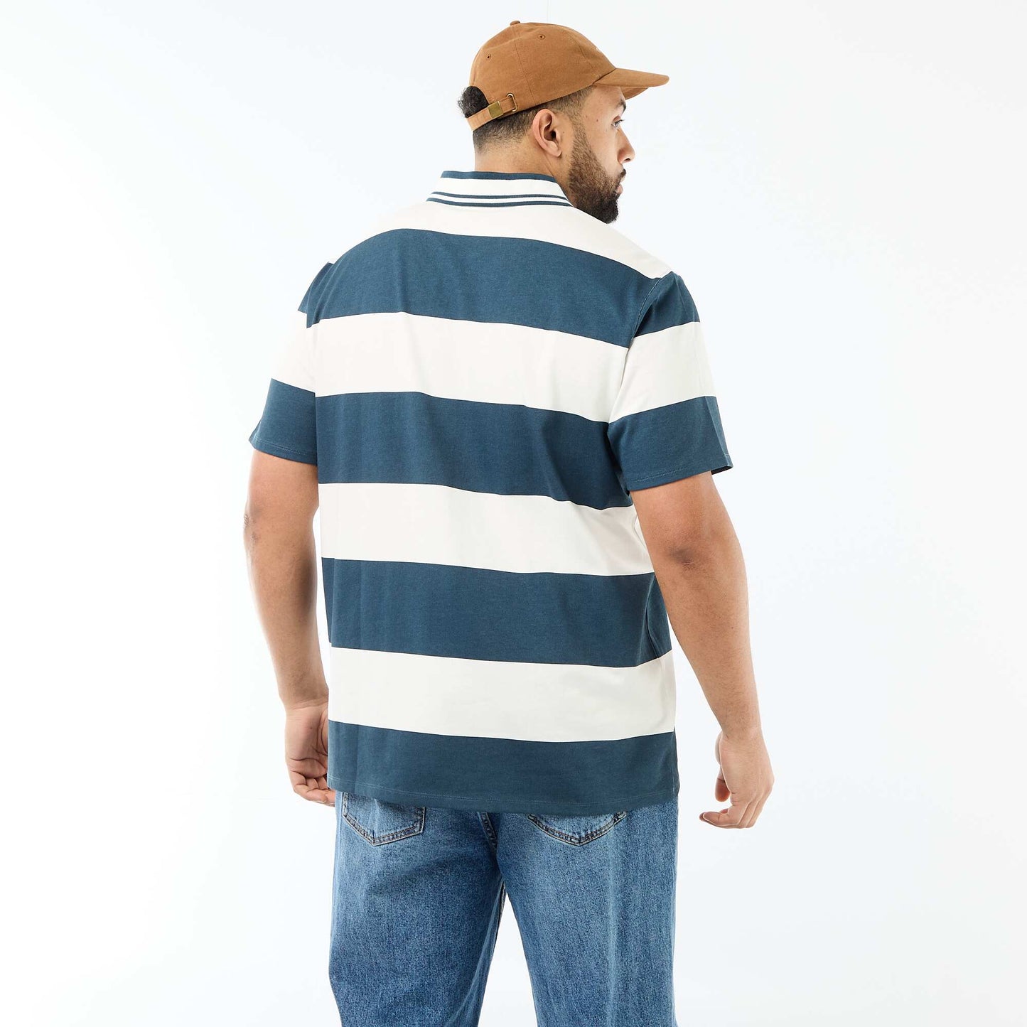Rugby Style Short-Sleeve Polo Shirt BLUE
