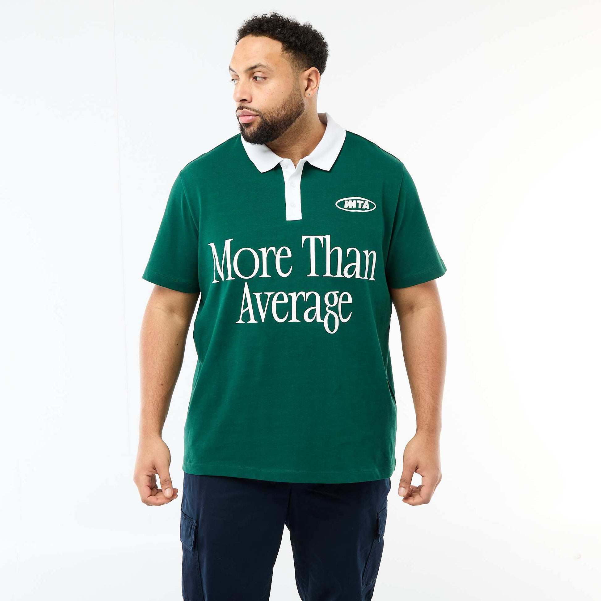 Rugby Style Short-Sleeve Polo Shirt GREEN