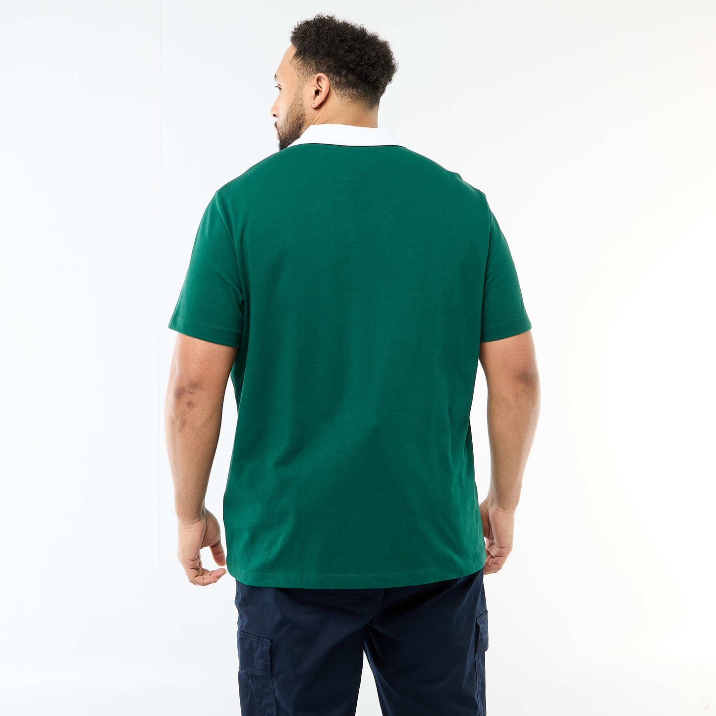 Rugby Style Short-Sleeve Polo Shirt GREEN