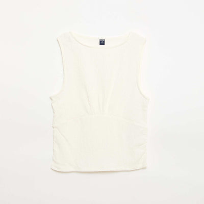 Fitted Crêpe Top BEIGE