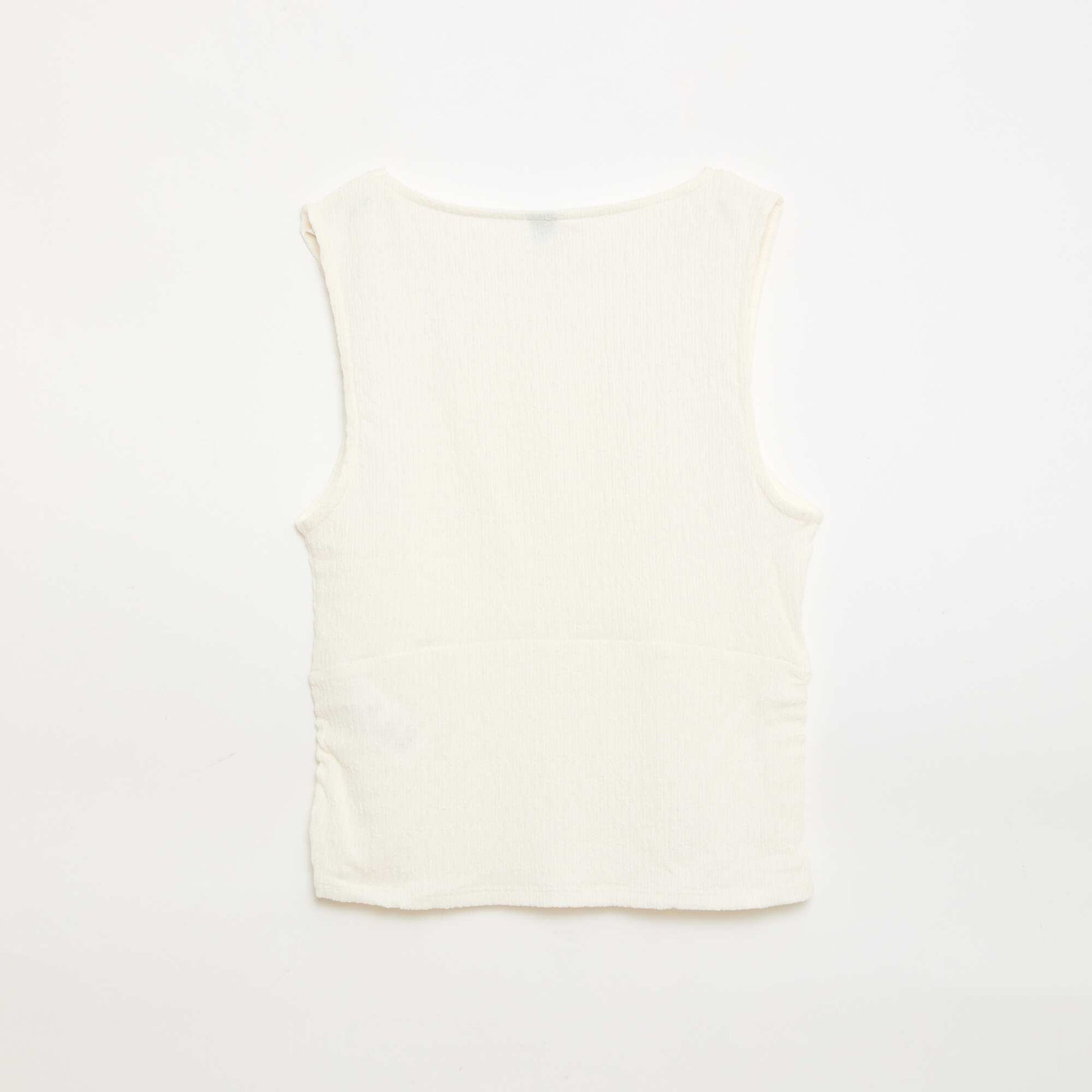 Fitted Crêpe Top BEIGE