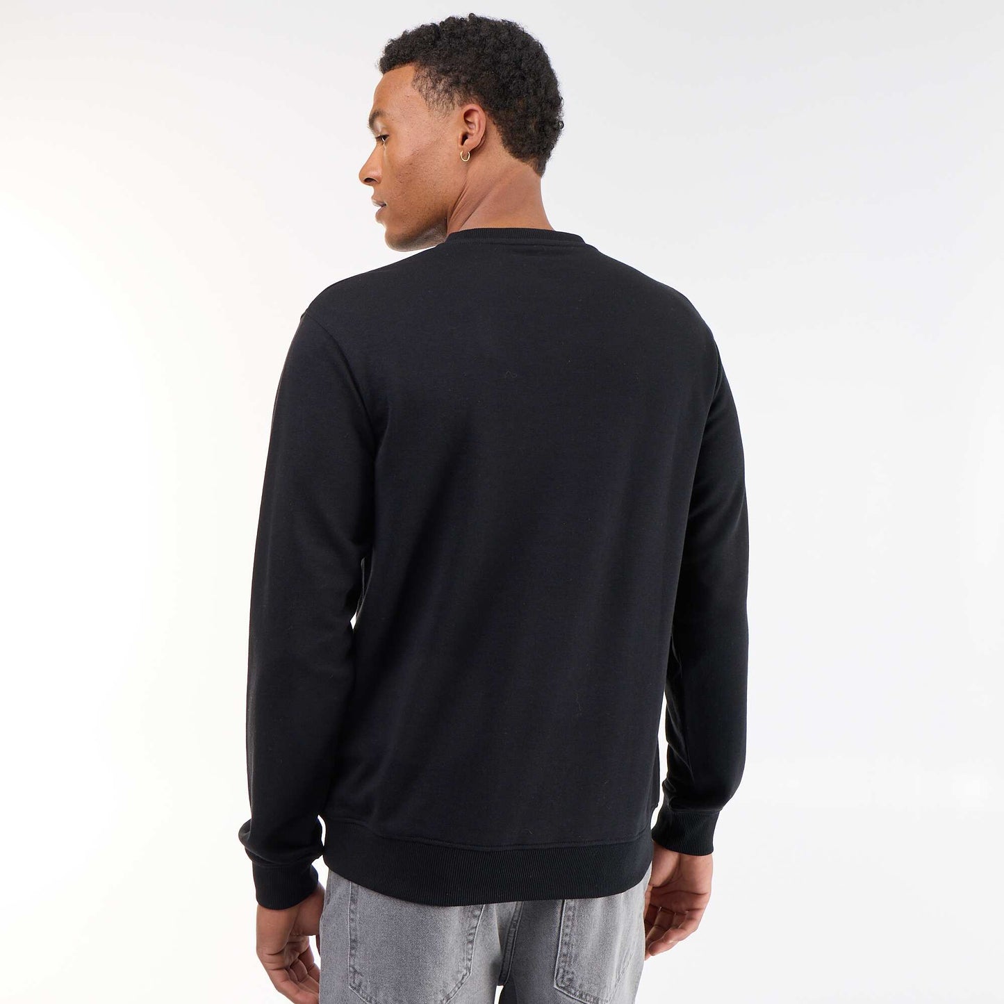 Plain French Terry Sweatshirt BLACK