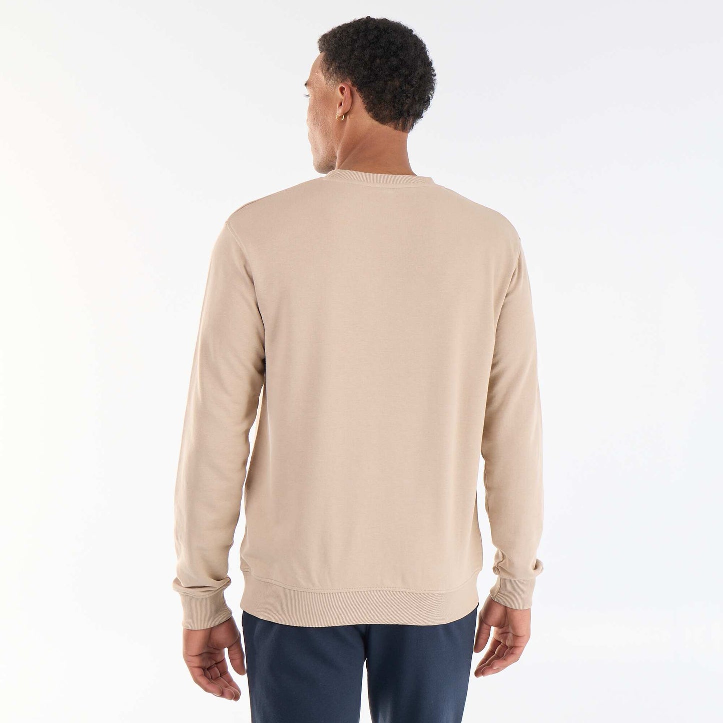 Plain French Terry Sweatshirt BEIGE