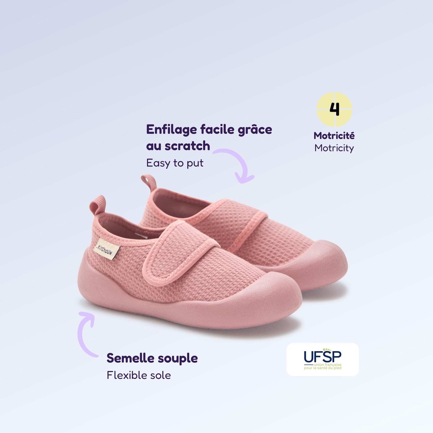 Kitchoun Motor Skills Slippers - Stage 4 'Walking' PINK