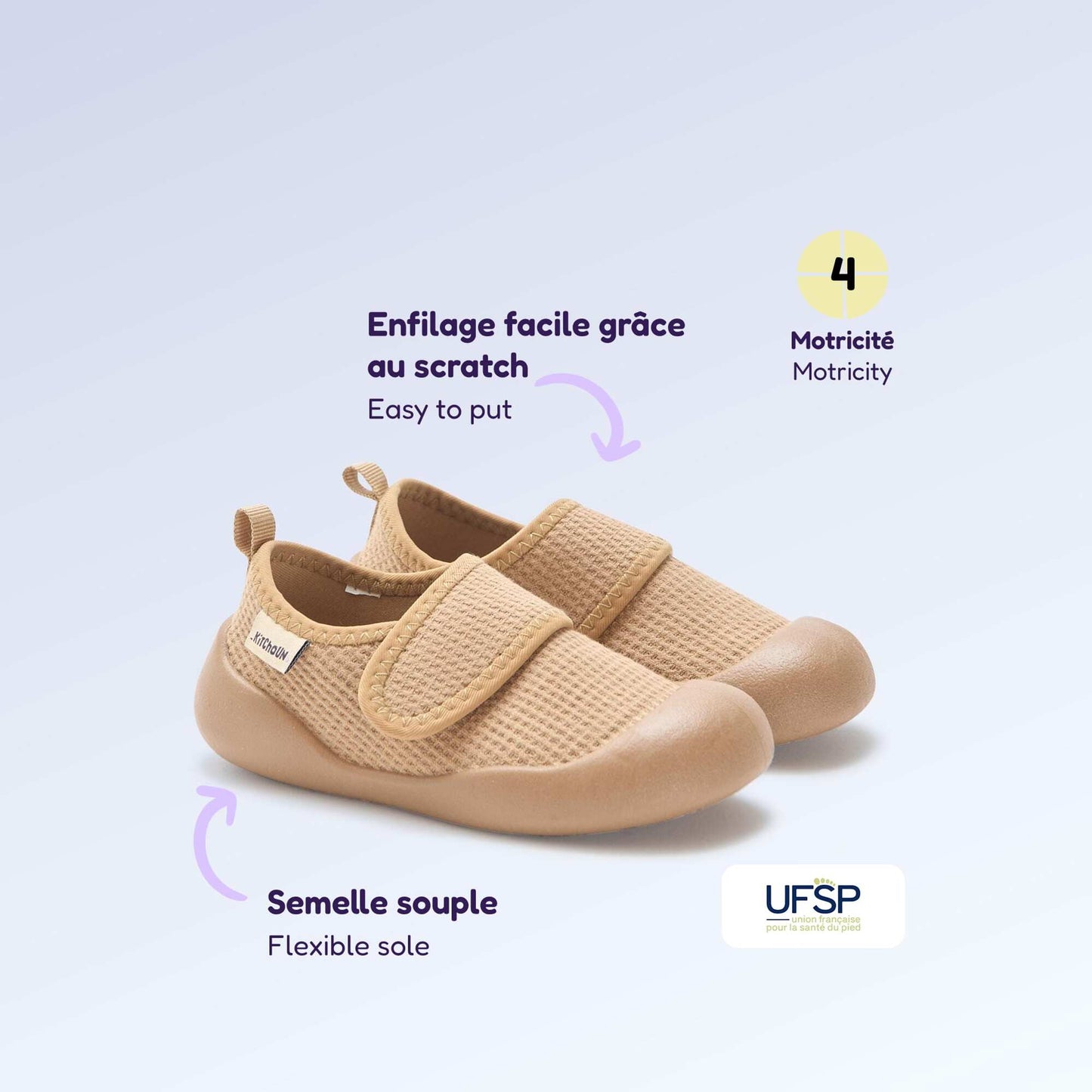 Kitchoun Motor Skills Slippers - Stage 4 'Walking' BROWN