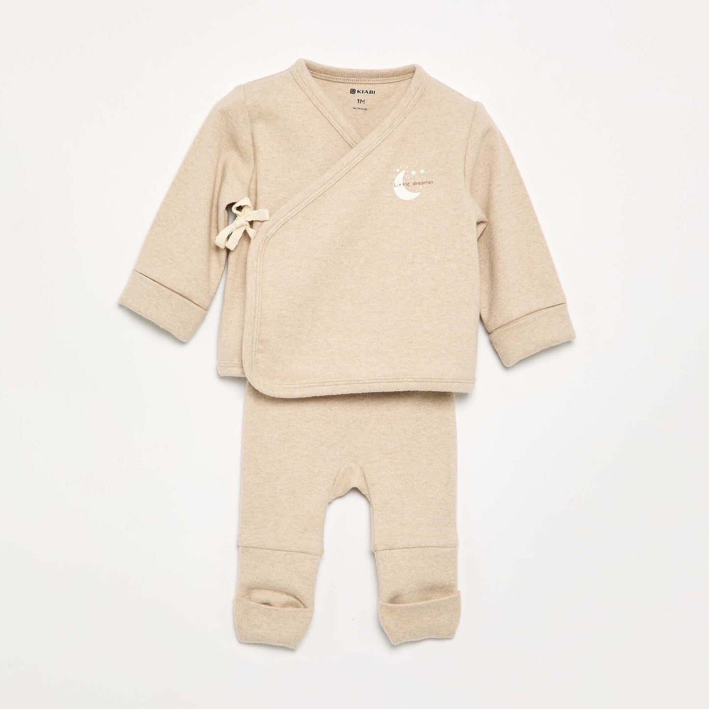 Cotton pajama set - 2 pieces BEIGE