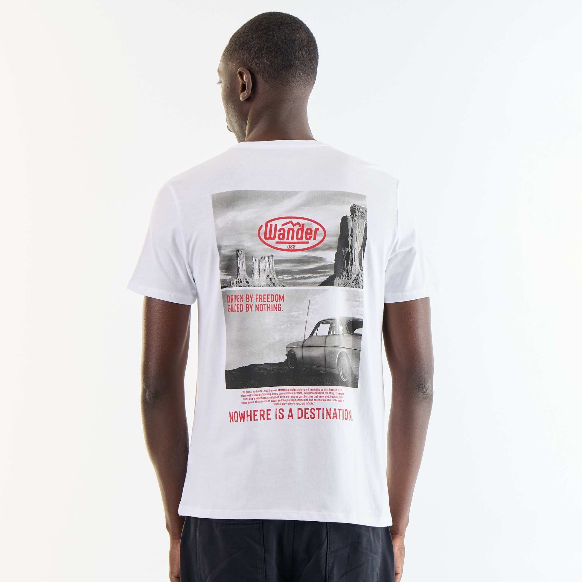 Short-sleeved graphic print T-shirt WHITE