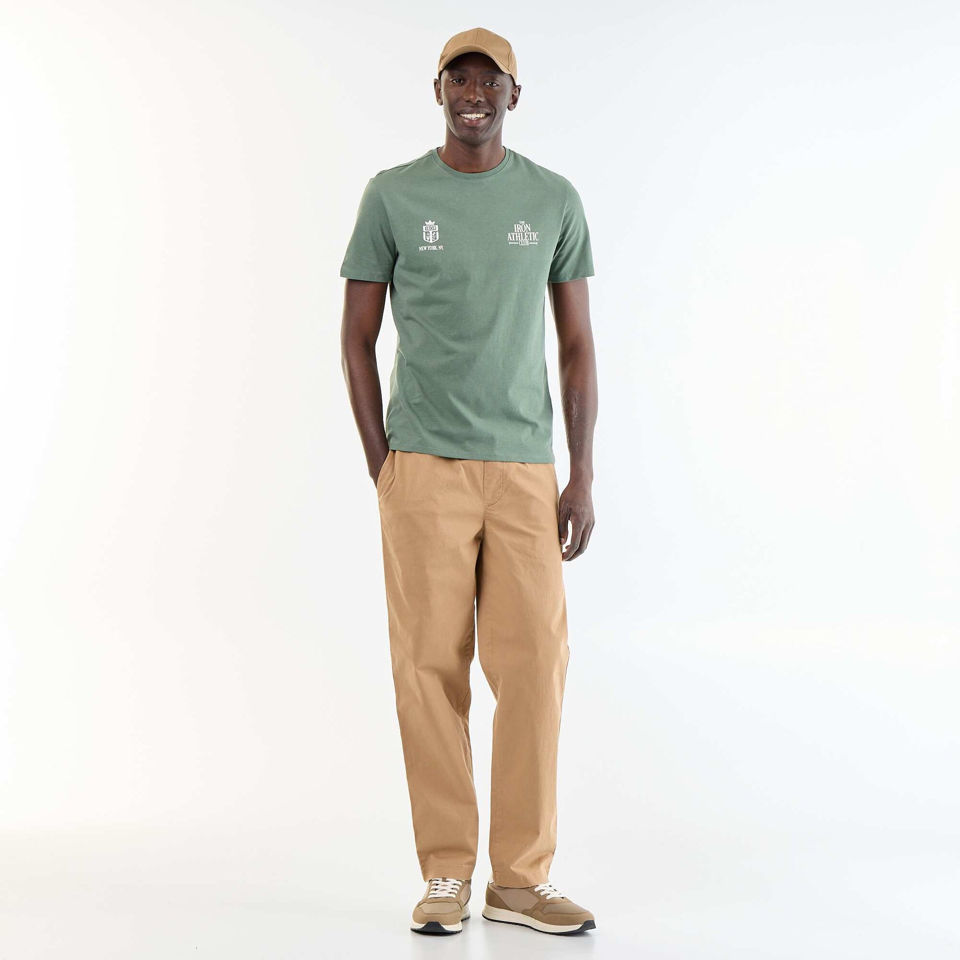 Short-sleeved graphic print T-shirt GREEN