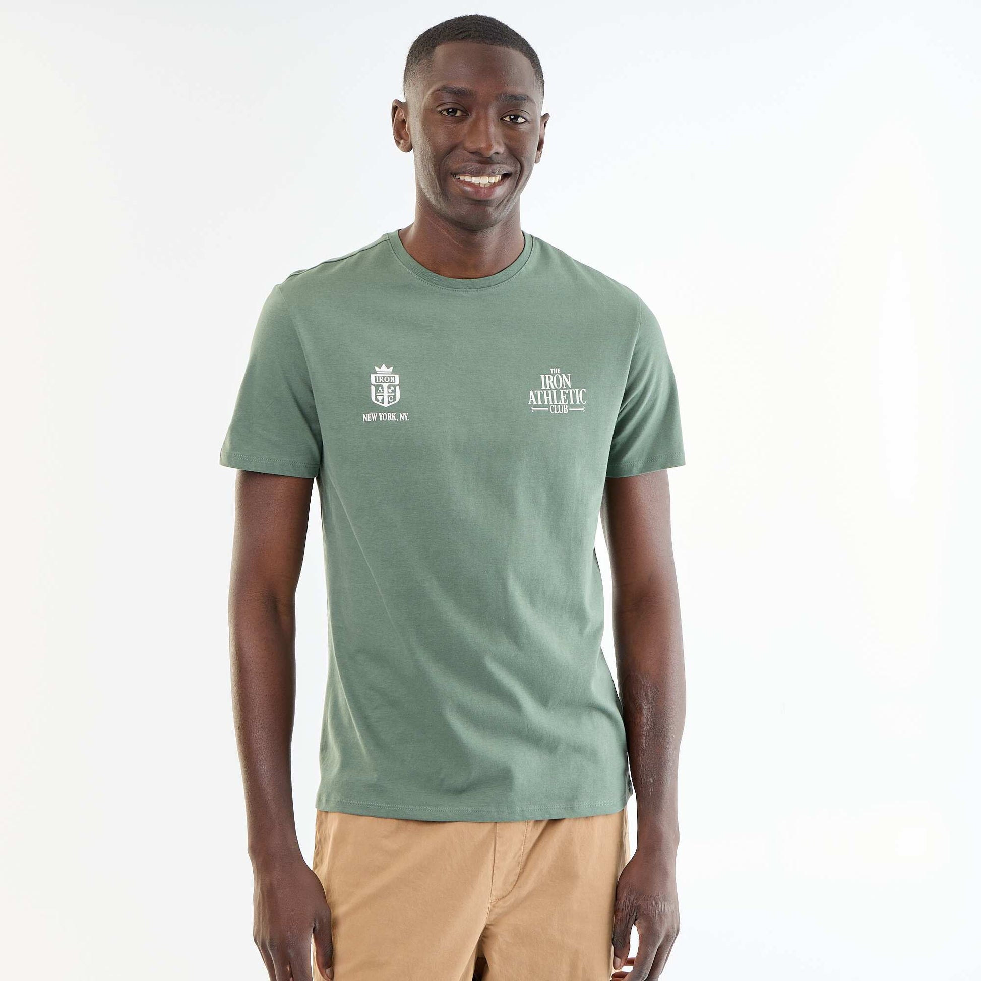 Short-sleeved graphic print T-shirt GREEN