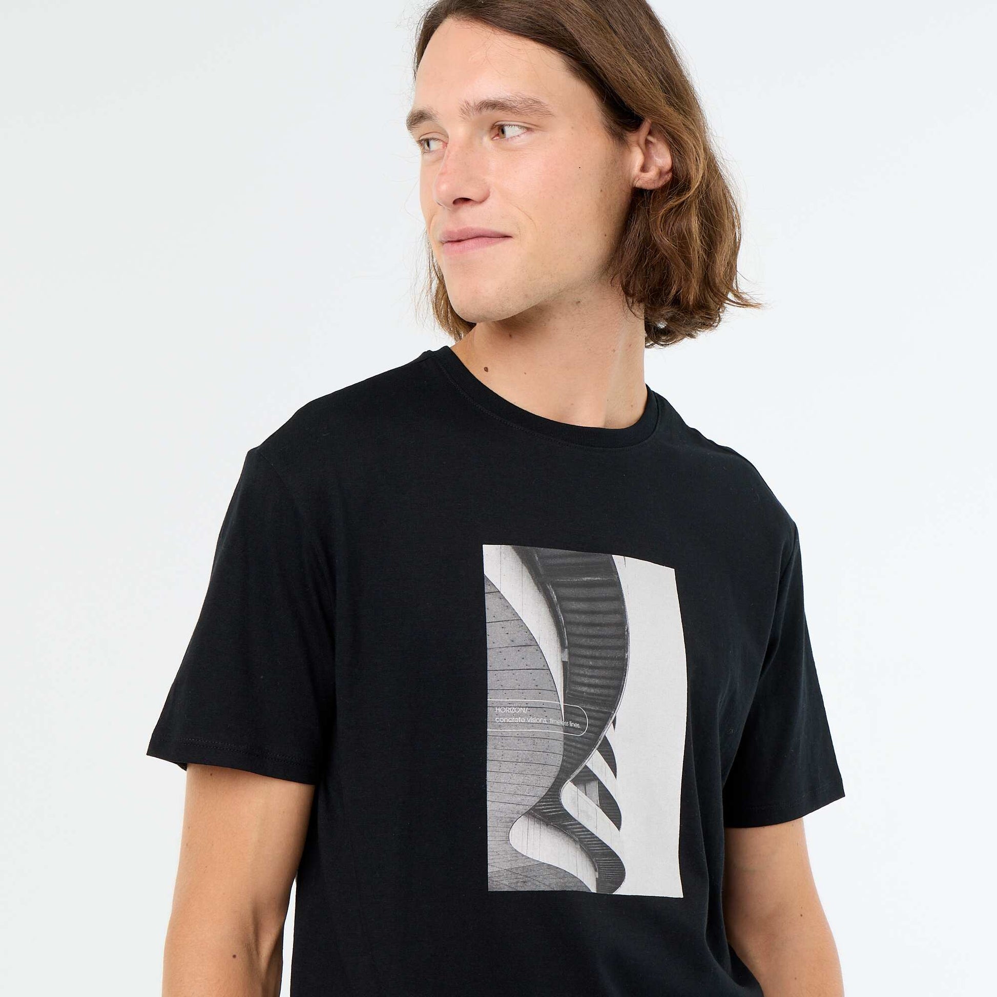 Short-sleeved graphic print T-shirt BLACK