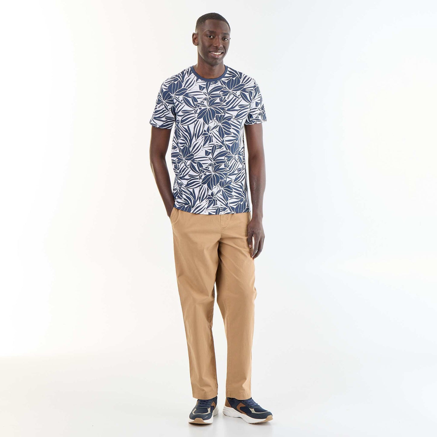 Short-sleeved graphic print T-shirt BLUE