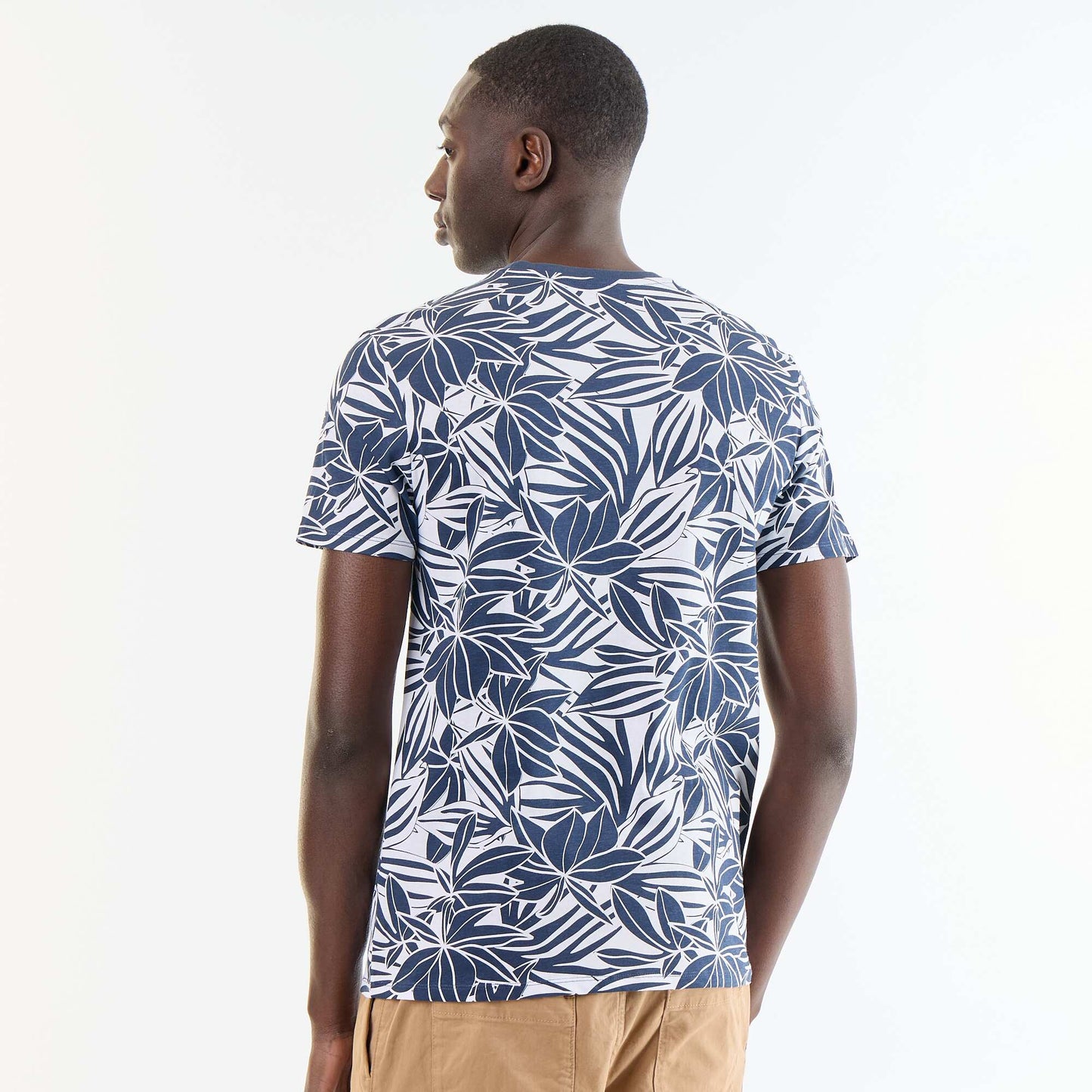 Short-sleeved graphic print T-shirt BLUE