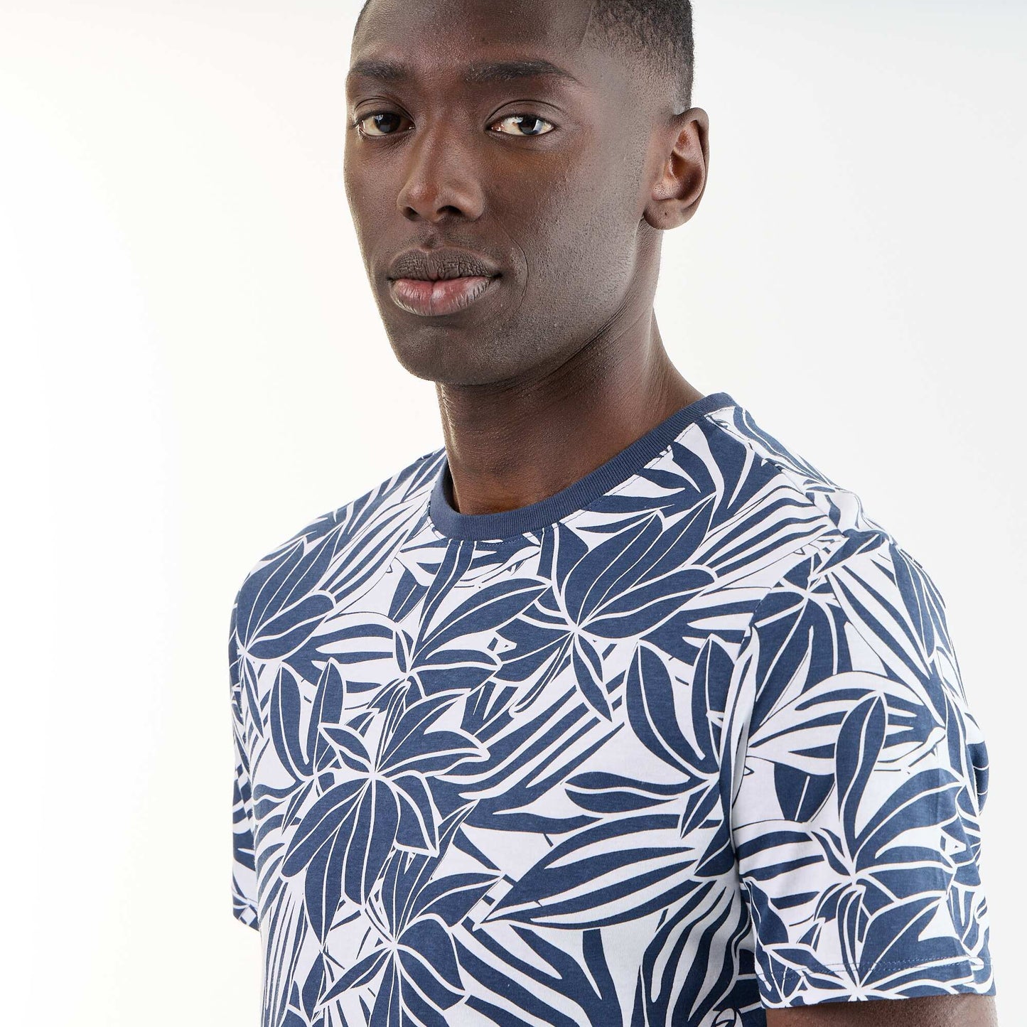 Short-sleeved graphic print T-shirt BLUE