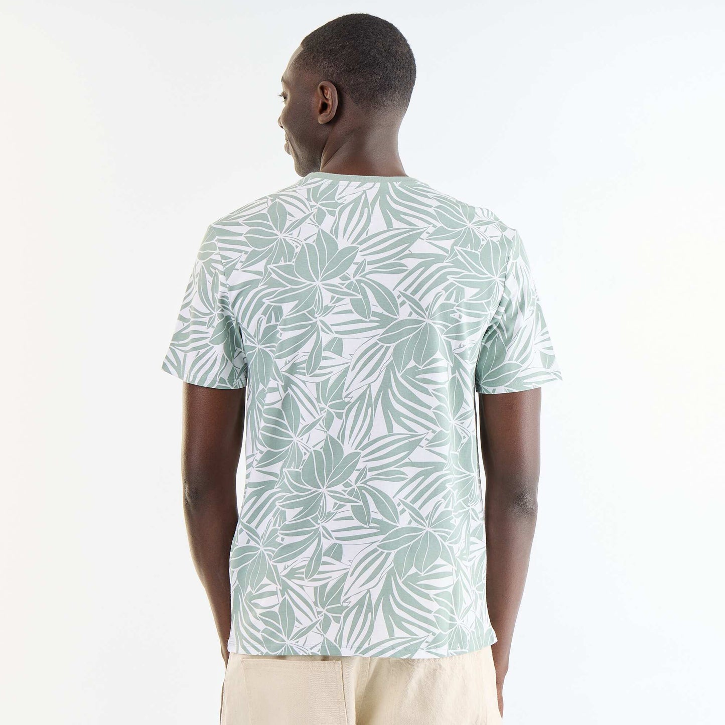 Short-sleeved graphic print T-shirt GREEN