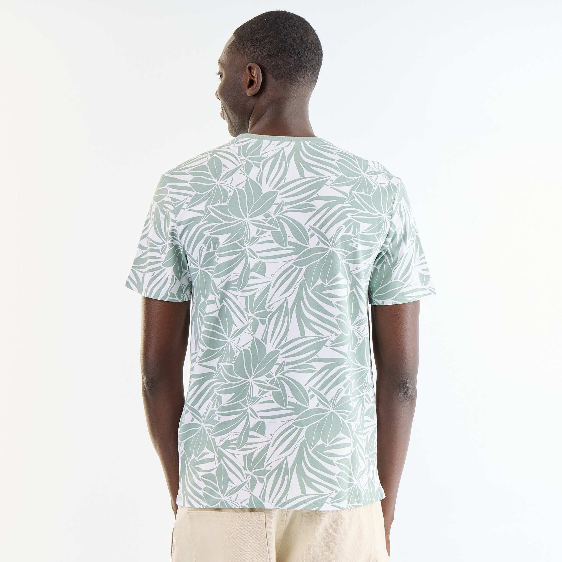 Short-sleeved graphic print T-shirt GREEN