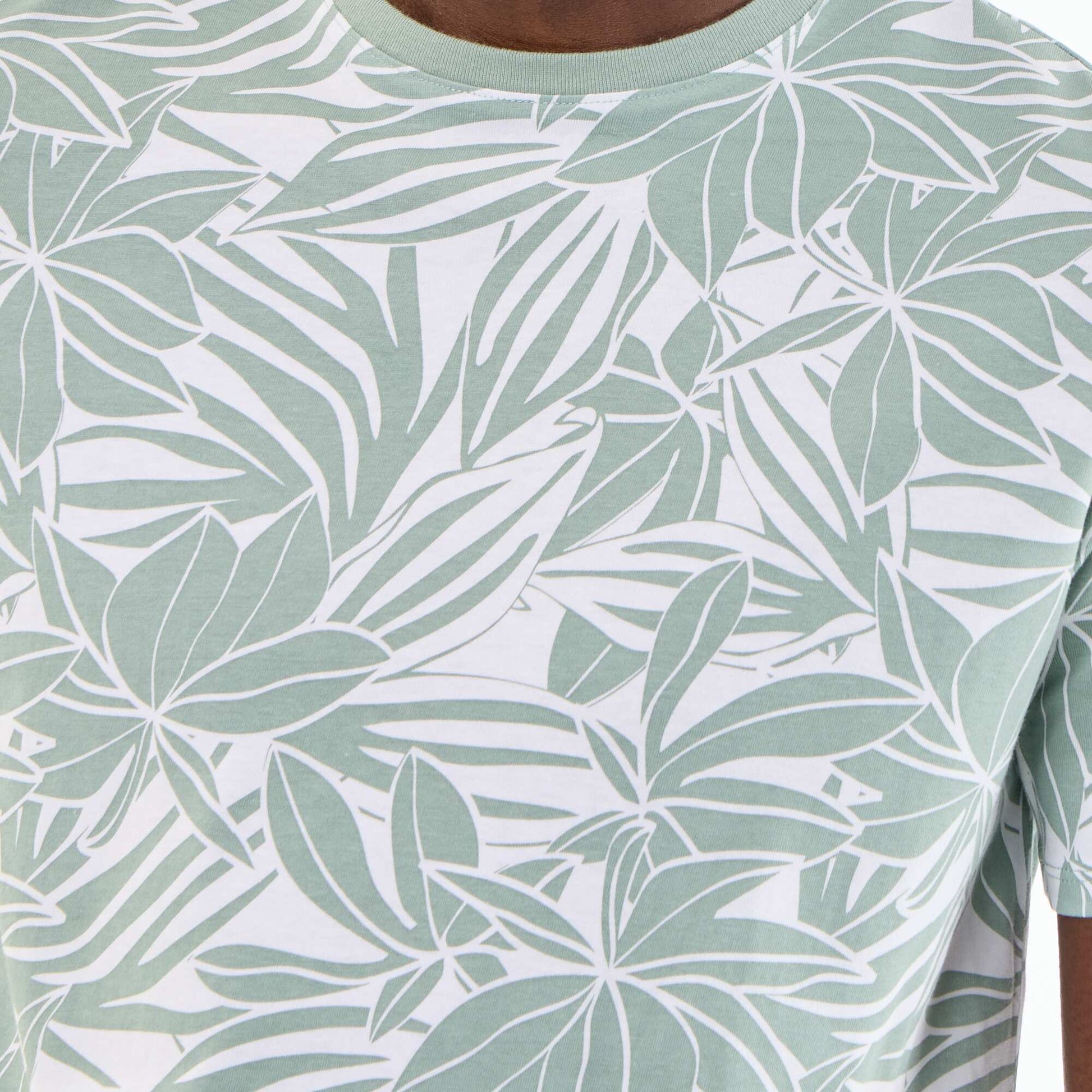 Short-sleeved graphic print T-shirt GREEN