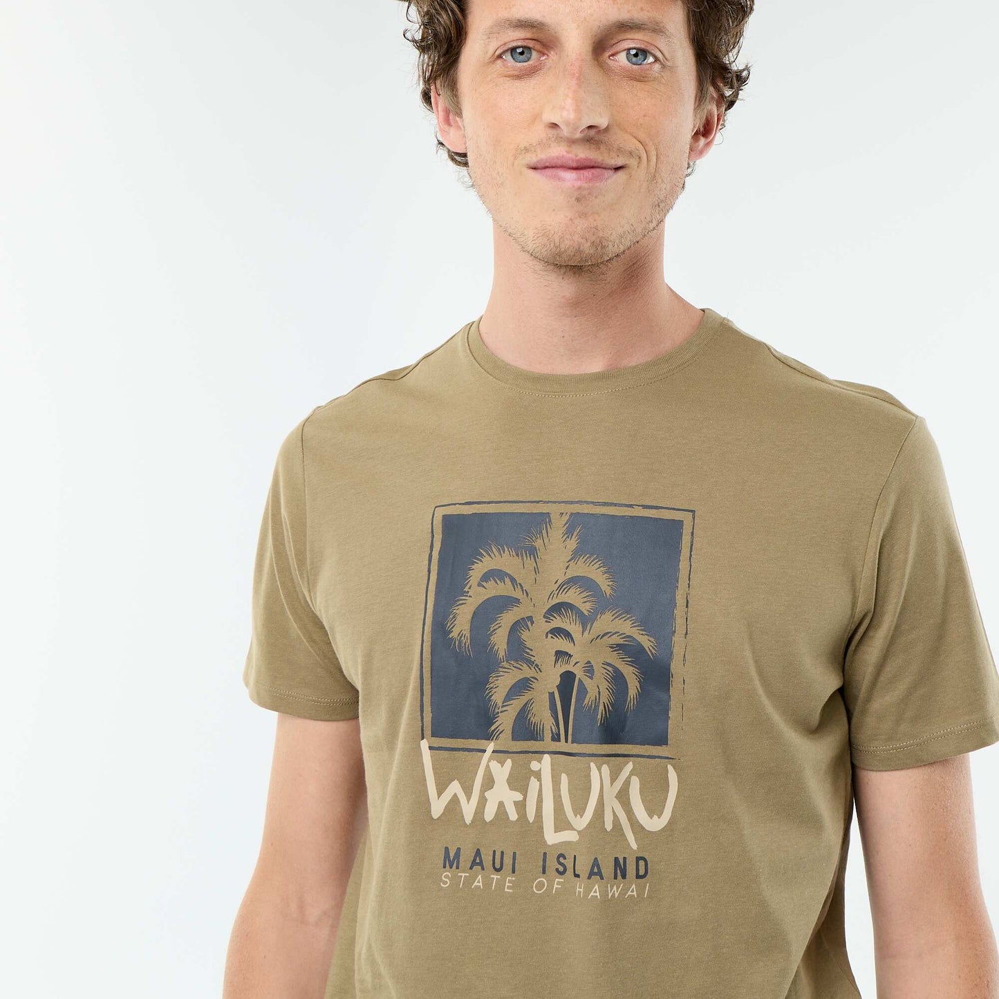 Short-sleeved graphic print T-shirt GREEN