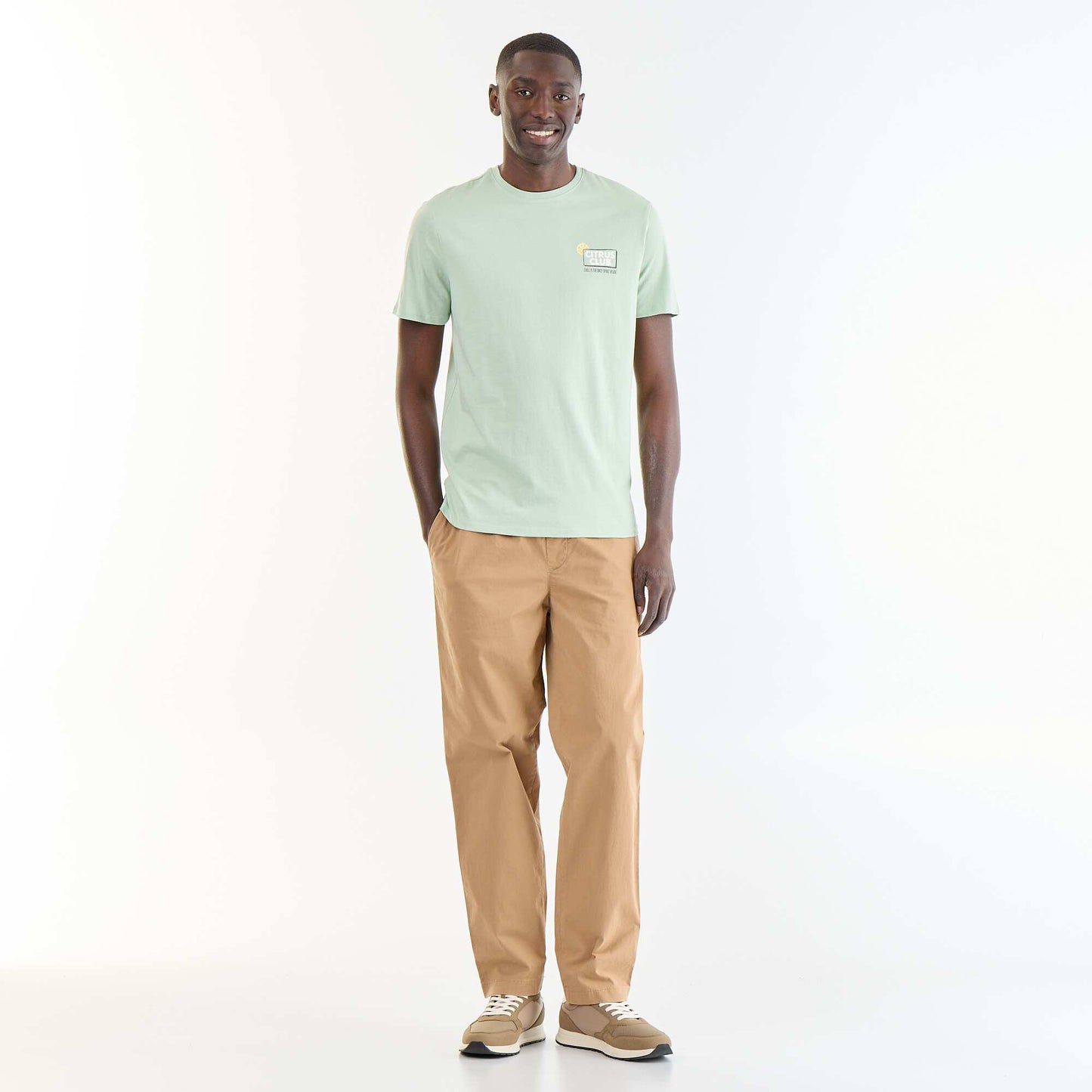 Short-sleeved graphic print T-shirt GREEN