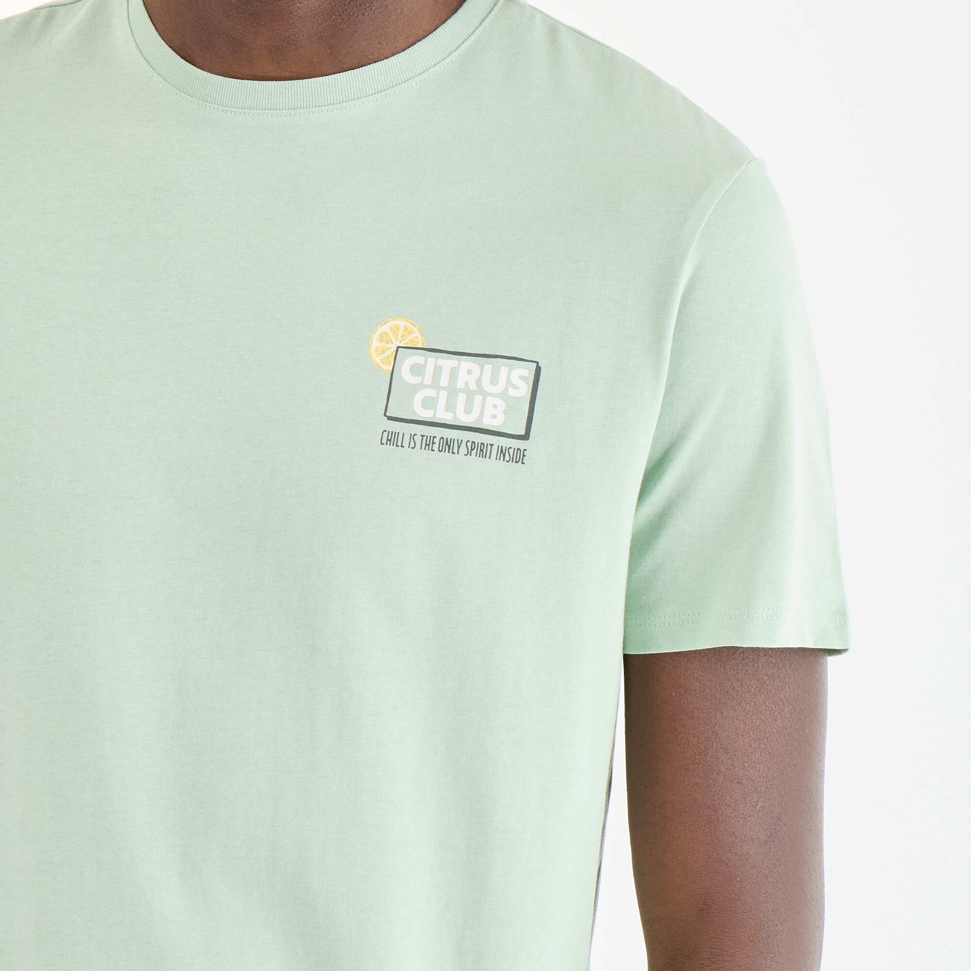 Short-sleeved graphic print T-shirt GREEN