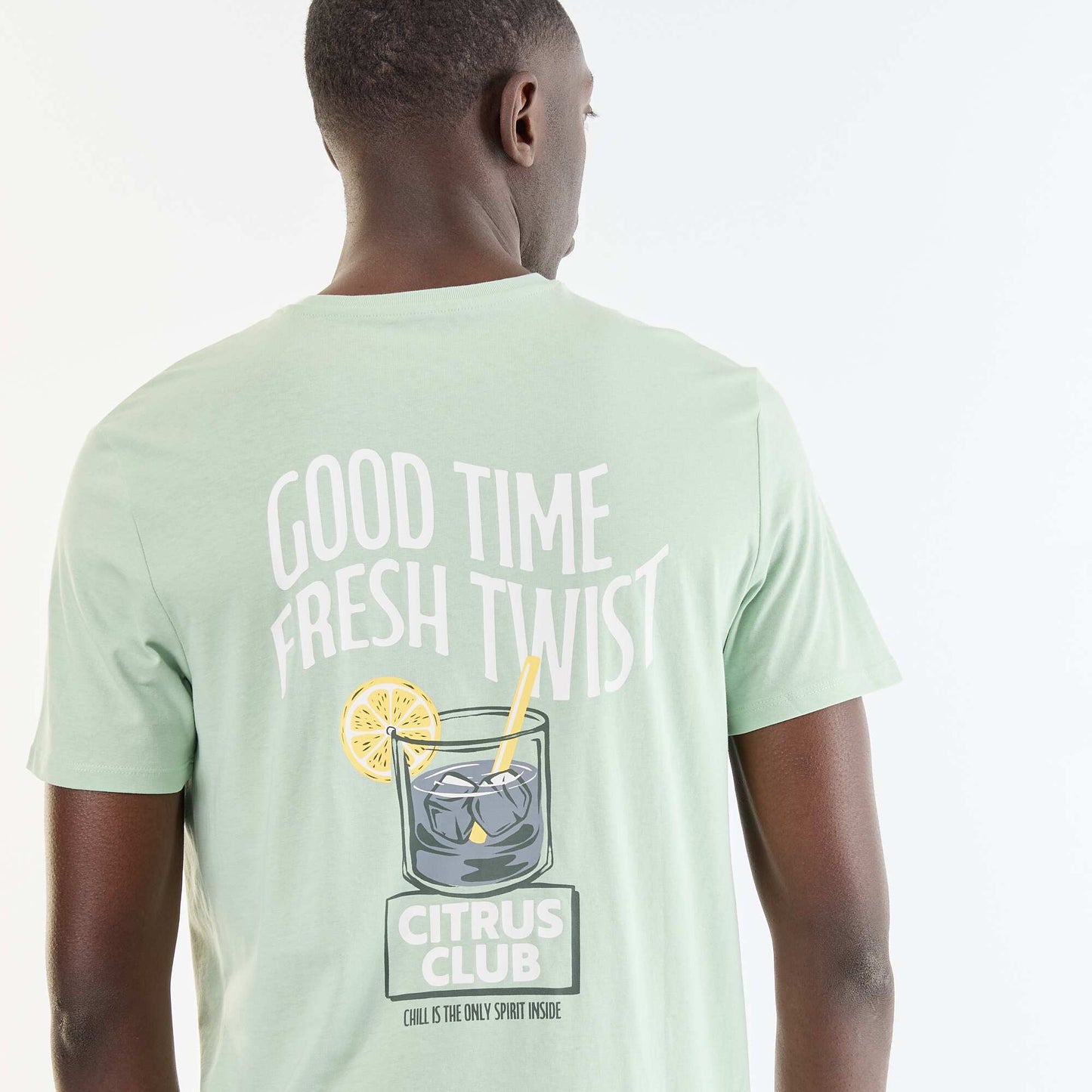 Short-sleeved graphic print T-shirt GREEN