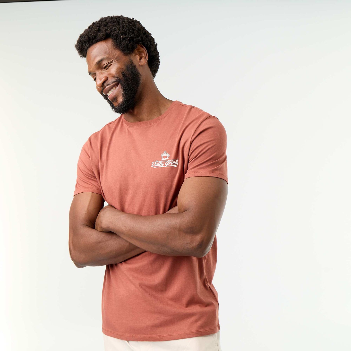 Short-sleeved graphic T-shirt BROWN