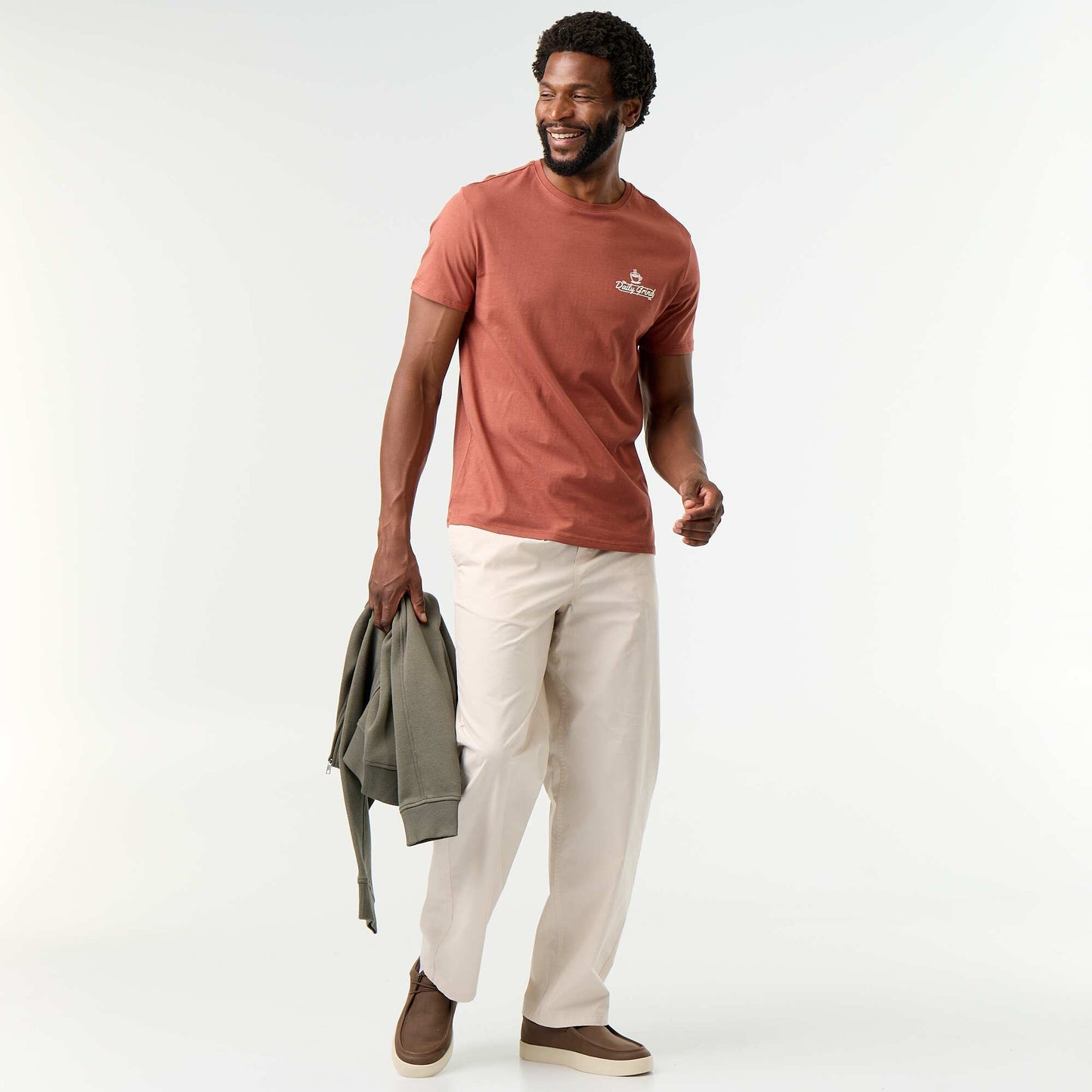 Short-sleeved graphic T-shirt BROWN