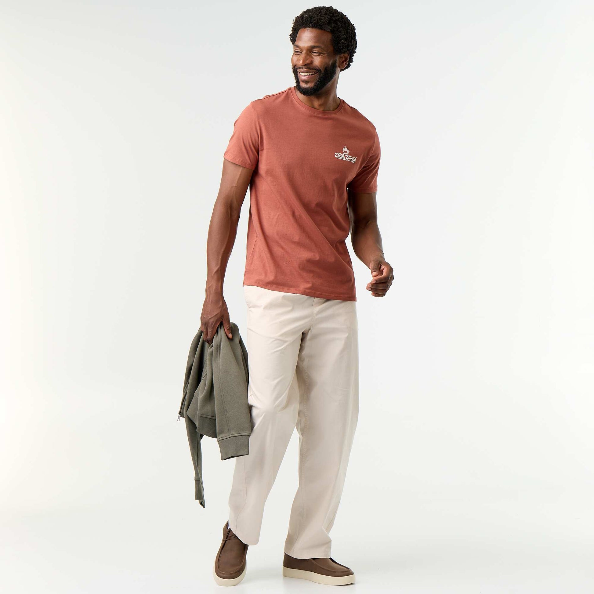 Short-sleeved graphic T-shirt BROWN
