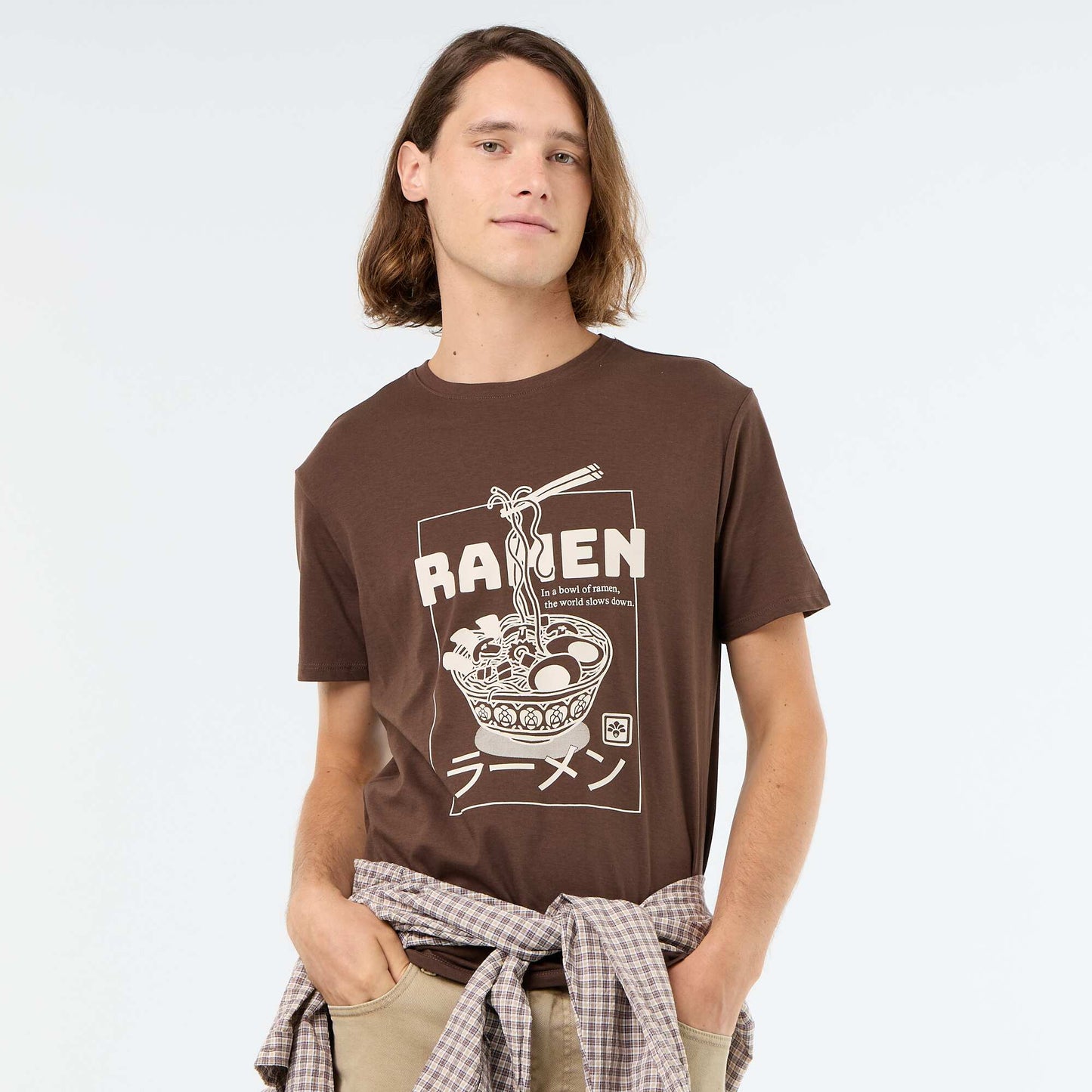 Short-sleeved graphic T-shirt BROWN
