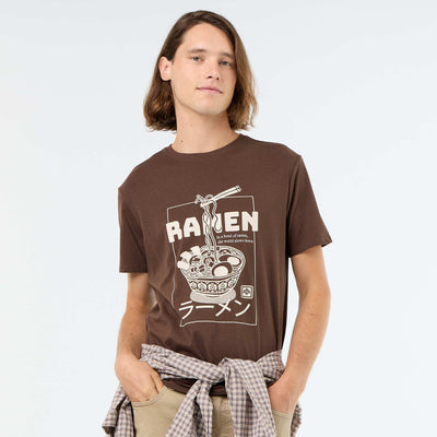 Short-sleeved graphic T-shirt BROWN