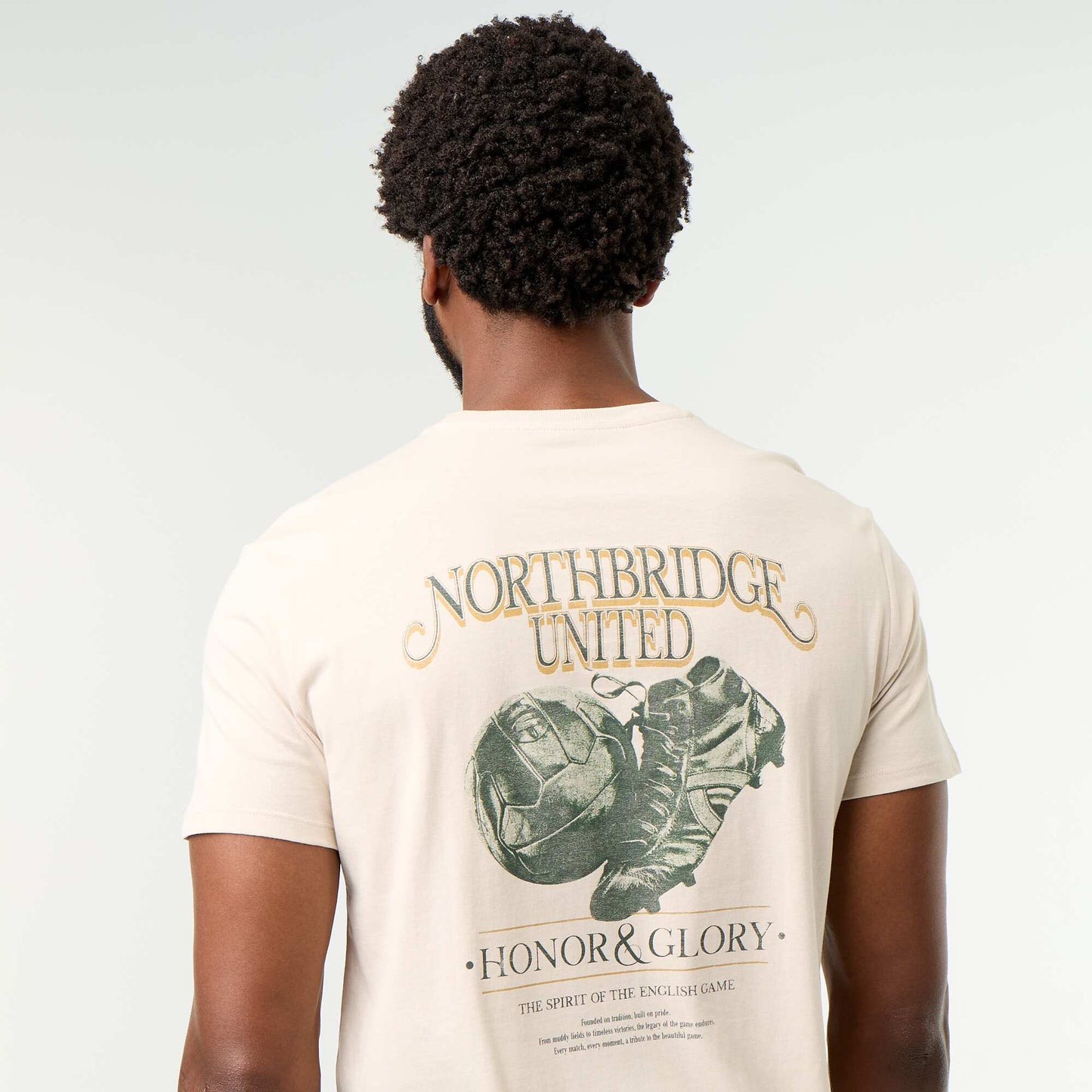 Short-sleeved graphic T-shirt BEIGE
