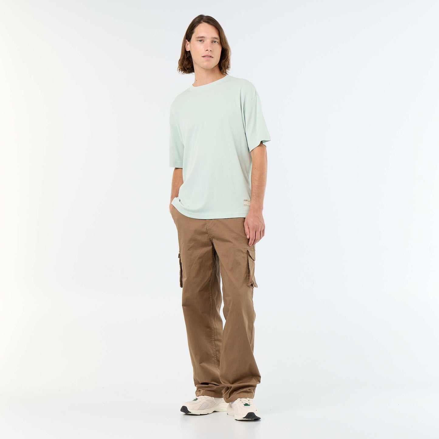 Men's Plain Short-Sleeved Crew Neck T-Shirt BLUE