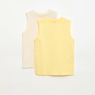 2-Pack Tank Tops with Chest Pocket YELLOW