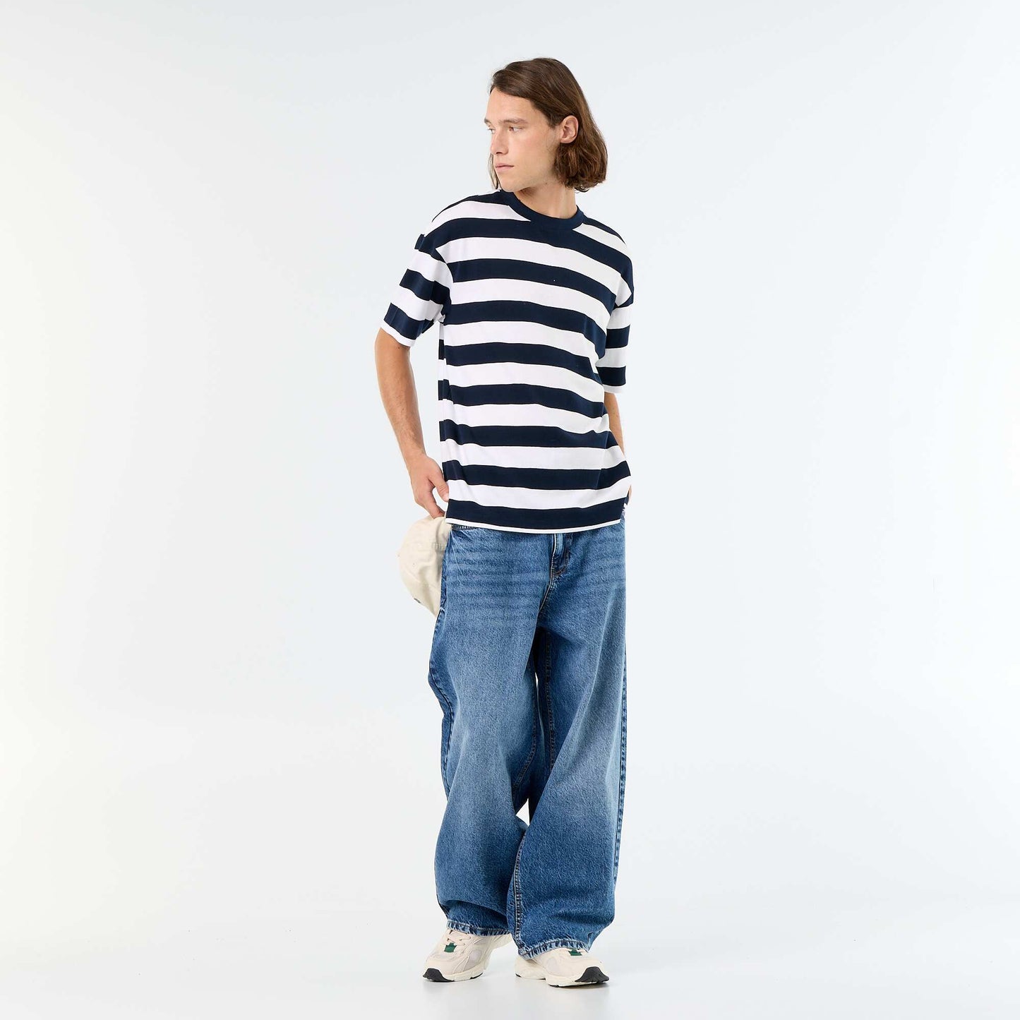 Striped short-sleeved T-shirt BLUE